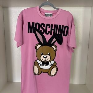 Moschino Pink Bear Logo T-Shirt